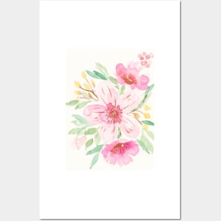 Watercolor floral bouquet Posters and Art